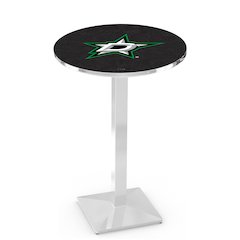 L217 Dallas Stars 42" Tall - 36" Top Pub Table with Chrome Finish (1357)