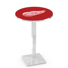L217 Detroit Red Wings 42' Tall - 36' Top Pub Table w/ Chrome Finish (1371)