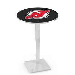 L217 New Jersey Devils 42" Tall - 36" Top Pub Table with Chrome Finish (2040)