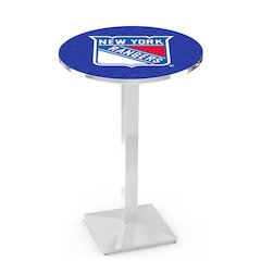 L217 New York Rangers 42' Tall - 36' Top Pub Table w/ Chrome Finish (2132)
