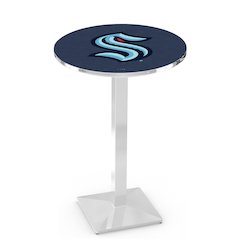 L217 Seattle Kraken 42' Tall - 36' Top Pub Table w/ Chrome Finish (1037)