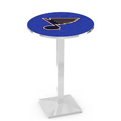 L217 St Louis Blues 42' Tall - 36' Top Pub Table w/ Chrome Finish (2347)