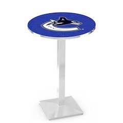 L217 Vancouver Canucks 42" Tall - 36" Top Pub Table with Chrome Finish (2552)