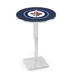 L217 Winnipeg Jets 42' Tall - 36' Top Pub Table w/ Chrome Finish (2699)