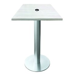 All-Season Table with 36" x 36" Square White Ash Top with Umbrella Hole