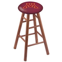 Oak Extra Tall Bar Stool in Medium Finish with Minnesota Seat