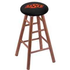 Oak Extra Tall Bar Stool in Medium Finish with Oklahoma State Seat