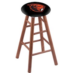 Oak Extra Tall Bar Stool in Medium Finish with Oregon State Seat