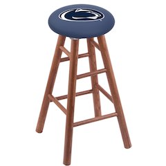Oak Extra Tall Bar Stool in Medium Finish with Penn State Seat