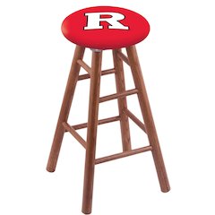 Oak Extra Tall Bar Stool in Medium Finish with Rutgers Seat