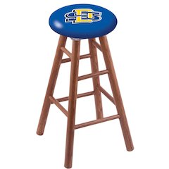 Oak Extra Tall Bar Stool in Medium Finish with South Dakota State Seat