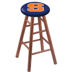 Oak Extra Tall Bar Stool in Medium Finish with Syracuse Seat