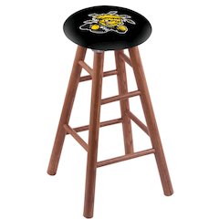 Oak Extra Tall Bar Stool in Medium Finish with Wichita State Seat