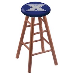 Oak Extra Tall Bar Stool in Medium Finish with Xavier Seat