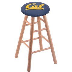 Oak Extra Tall Bar Stool in Natural Finish with Cal Seat