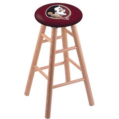 Oak Extra Tall Bar Stool in Natural Finish with Florida State (Head) Seat