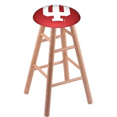 Oak Extra Tall Bar Stool in Natural Finish with Indiana Seat