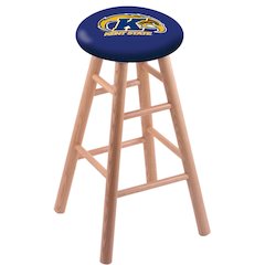 Oak Extra Tall Bar Stool in Natural Finish with Kent State Seat