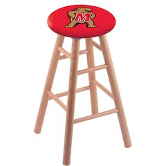Oak Extra Tall Bar Stool in Natural Finish with Maryland Seat