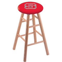 Oak Extra Tall Bar Stool in Natural Finish with North Carolina State Seat