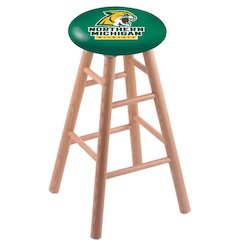 Oak Extra Tall Bar Stool in Natural Finish with Northern Michigan Seat