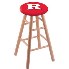 Oak Extra Tall Bar Stool in Natural Finish with Rutgers Seat