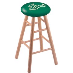 Oak Extra Tall Bar Stool in Natural Finish with South Florida Seat