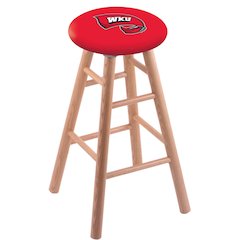 Oak Extra Tall Bar Stool in Natural Finish with Western Kentucky Seat