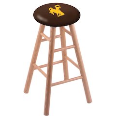 Oak Extra Tall Bar Stool in Natural Finish with Wyoming Seat