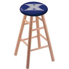 Oak Extra Tall Bar Stool in Natural Finish with Xavier Seat