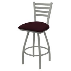 XL 410 Jackie 36" Swivel Extra Tall Bar Stool with Anodized Nickel Finish and Canter Bordeaux Seat