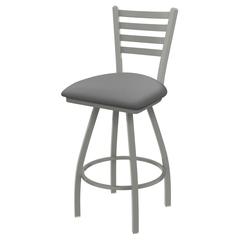 XL 410 Jackie 36" Swivel Extra Tall Bar Stool with Anodized Nickel Finish and Canter Folkstone Grey Seat