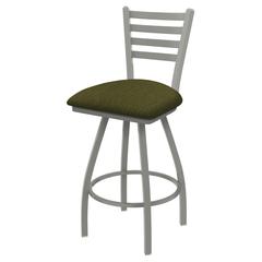 XL 410 Jackie 36" Swivel Extra Tall Bar Stool with Anodized Nickel Finish and Graph Parrot Seat