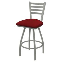 XL 410 Jackie 36" Swivel Extra Tall Bar Stool with Anodized Nickel Finish and Graph Ruby Seat