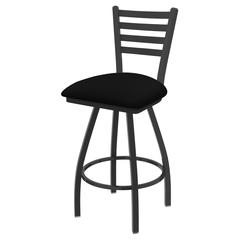 XL 410 Jackie 36" Swivel Extra Tall Bar Stool with Pewter Finish and Black Vinyl Seat