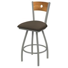 XL 830 Voltaire 36" Swivel Counter Stool with Anodized Nickel Finish, Medium Back, and Canter Earth Seat