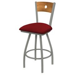 XL 830 Voltaire 36" Swivel Counter Stool with Anodized Nickel Finish, Medium Back, and Graph Ruby Seat