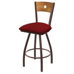 XL 830 Voltaire 36" Swivel Counter Stool with Bronze Finish, Medium Back, and Graph Ruby Seat