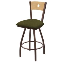 XL 830 Voltaire 36" Swivel Counter Stool with Bronze Finish, Natural Back, and Graph Parrot Seat