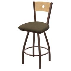 XL 830 Voltaire 36" Swivel Counter Stool with Bronze Finish, Natural Back, and Graph Cork Seat