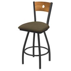 XL 830 Voltaire 36" Swivel Counter Stool with Pewter Finish, Medium Back, and Graph Cork Seat