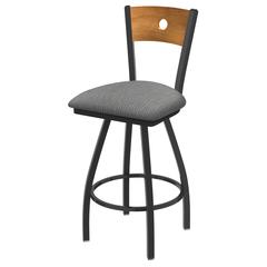 XL 830 Voltaire 36" Swivel Counter Stool with Pewter Finish, Medium Back, and Graph Alpine Seat