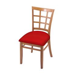 3130 18" Chair with Medium Finish and Canter Red Seat