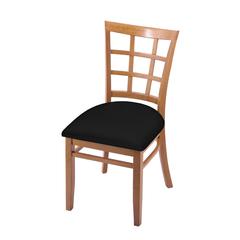 3130 18" Chair with Medium Finish and Black Vinyl Seat