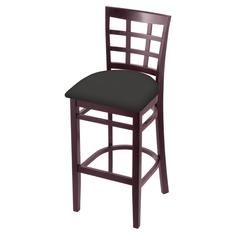 3130 25" Counter Stool with Dark Cherry Finish and Canter Iron Seat