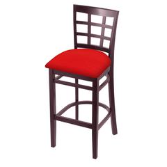 3130 25" Counter Stool with Dark Cherry Finish and Canter Red Seat