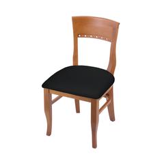 3160 18" Chair with Medium Finish and Black Vinyl Seat
