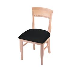 3160 18" Chair with Natural Finish and Black Vinyl Seat