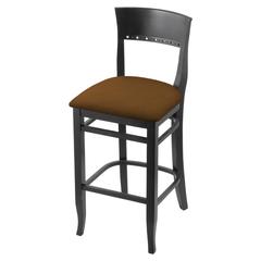3160 25" Bar Stool with Black Finish and Canter Thatch Seat