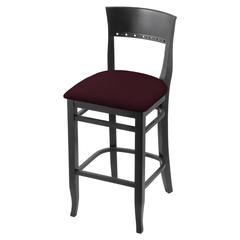 3160 25" Bar Stool with Black Finish and Canter Bordeaux Seat